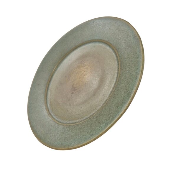 John Shedd Pottery Dinner Plate Green Yellow Art Studio Signed Stoneware - Picture 3 of 10